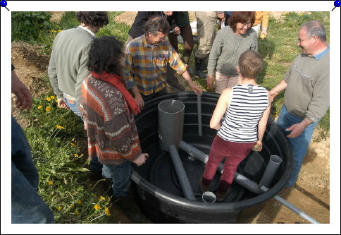 Drains horizontaux dans le bassin de 2me niveau